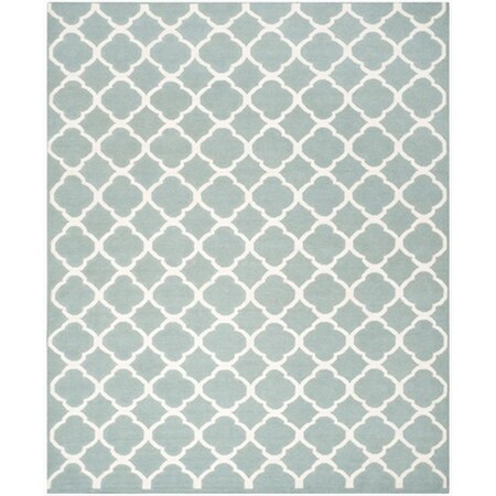Safavieh 9 x 12 ft. Large Rectangle Contemporary Dhurries- Blue and Ivory- Flatweave Rug DHU627A-9